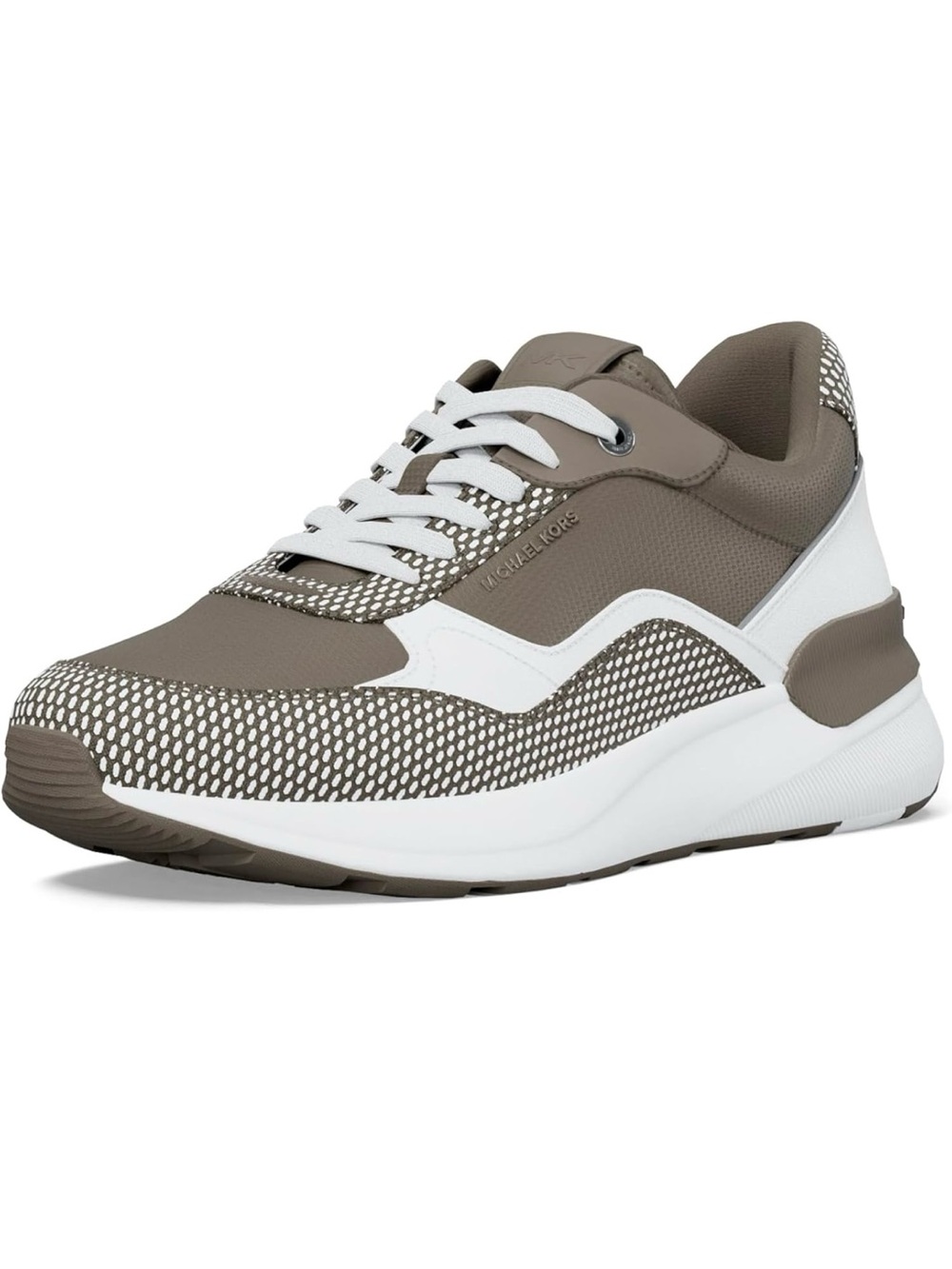 Michael Kors Taupe and White Men's Athletic Sneaker Color Birch A